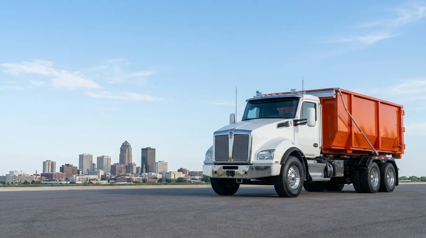 Fast Dumpster roll-off truck serving Des Moines, IA