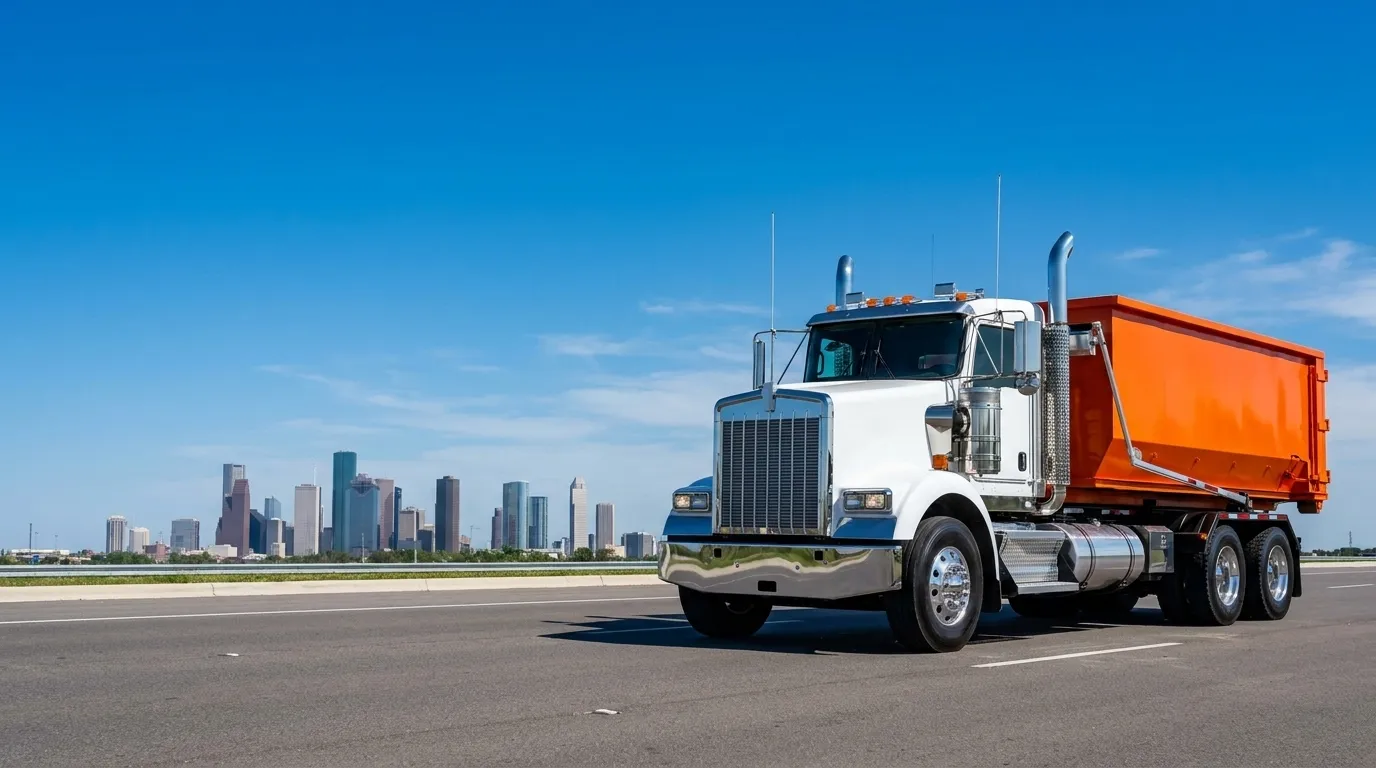 Fast Dumpster roll-off truck serving Houston, TX