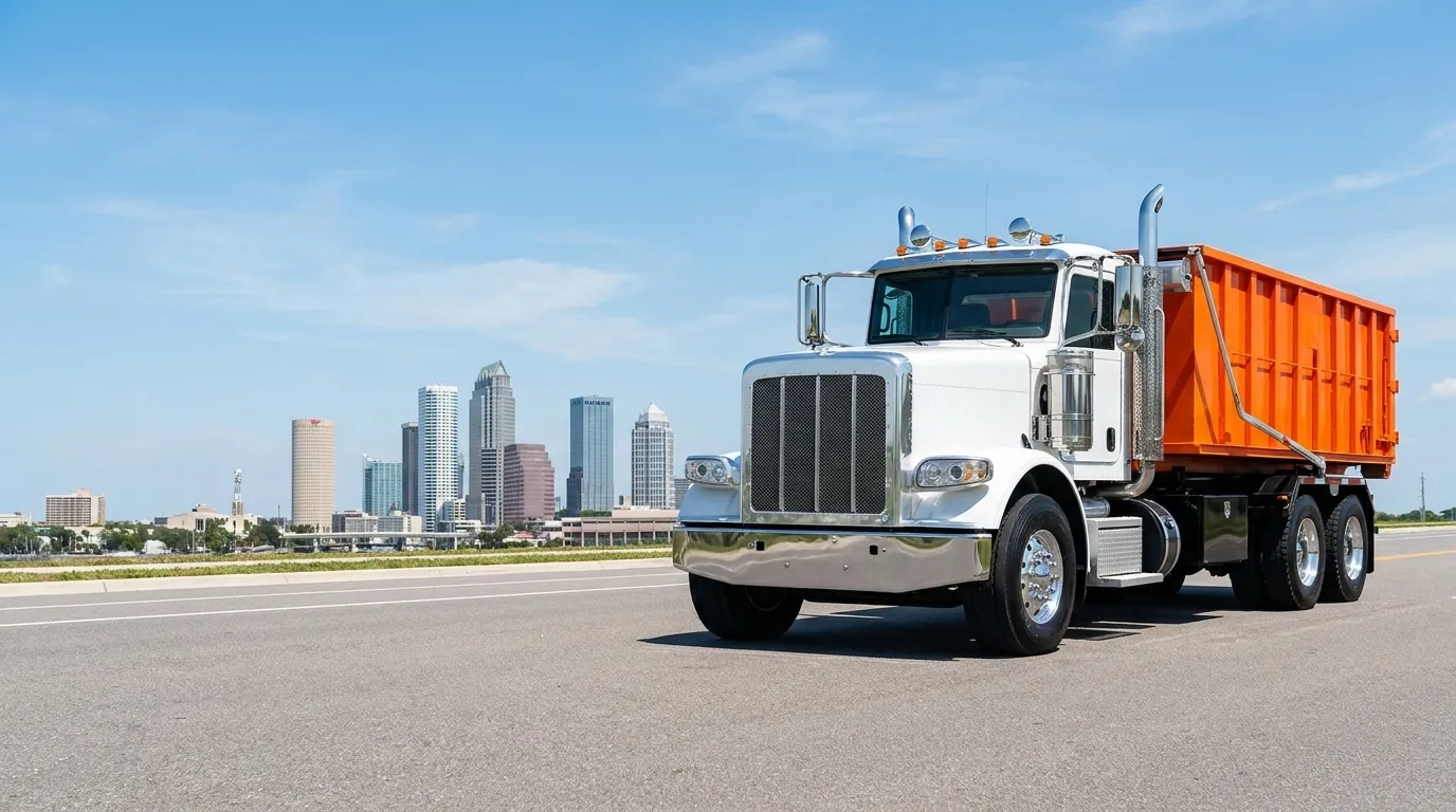 Fast Dumpster roll-off truck serving Tampa, FL